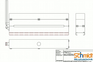 technische Zeichnung: Sprühkammer eines Bandsprühsystems
