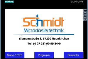 Siemens Simatic Multi Touch Panel zur Steuerung der Mikrodosiereinheit